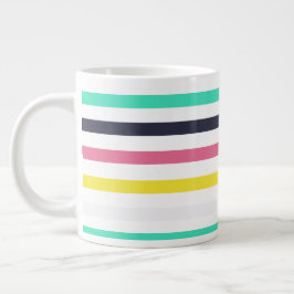 Farbige horizontale Streifen Jumbo-Tasse