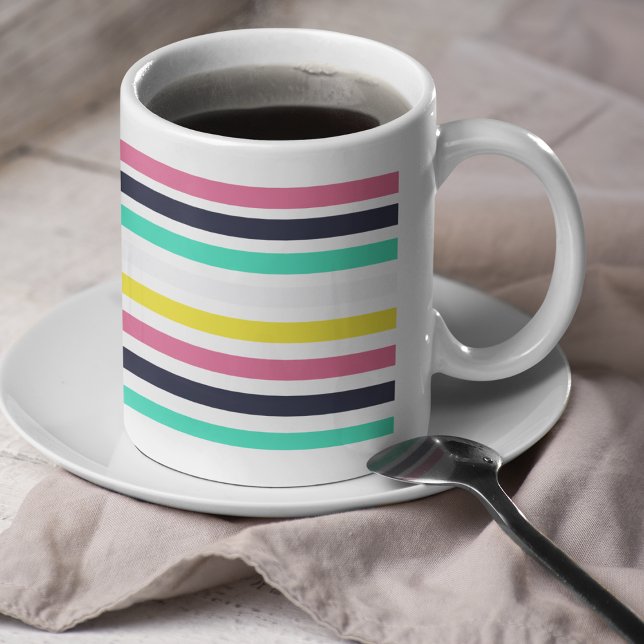 Farbige horizontale Streifen Kaffeetasse (Colored Horizontal Stripes Coffee Mug)