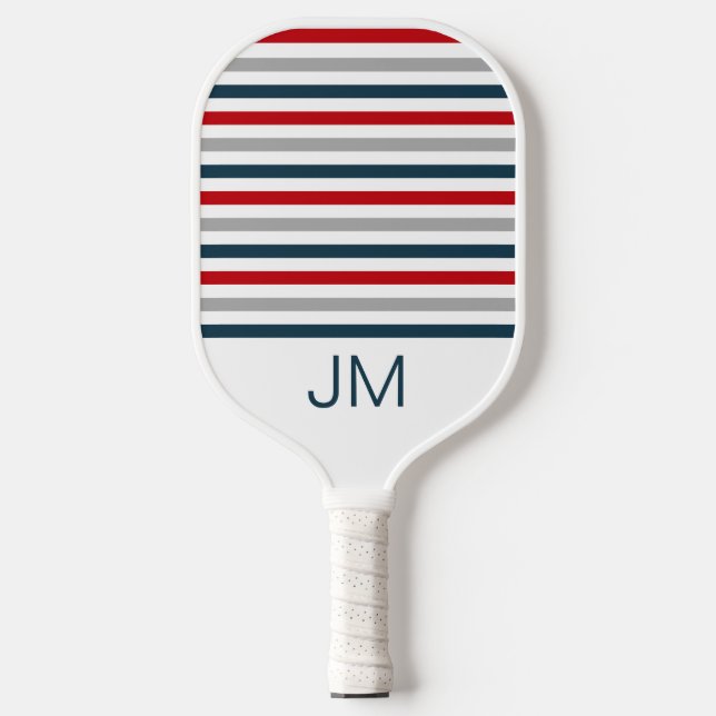 Farbige horizontale Streifen Pickleball Schläger (Vorderseite)