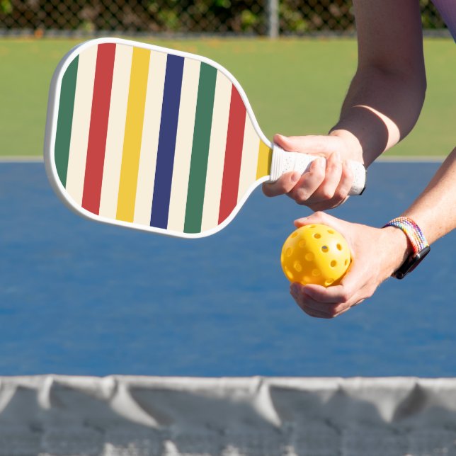 Farbige horizontale Streifen Pickleball Schläger (InSitu)