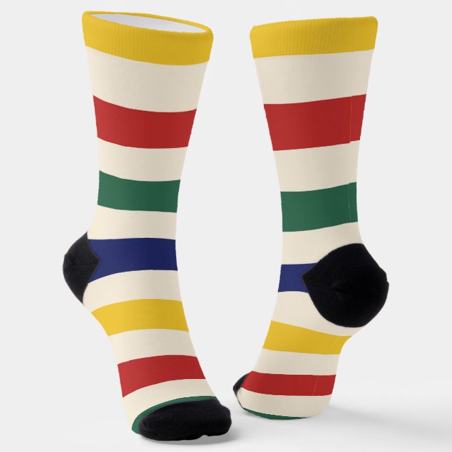 Farbige horizontale Streifen Socken (Gewinkelt)