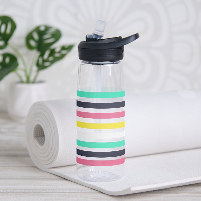 Farbige horizontale Streifen Trinkflasche (Yoga)