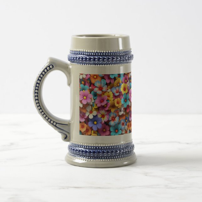 Farbige Hübsche Blume Muster-20240 Bierglas (Links)