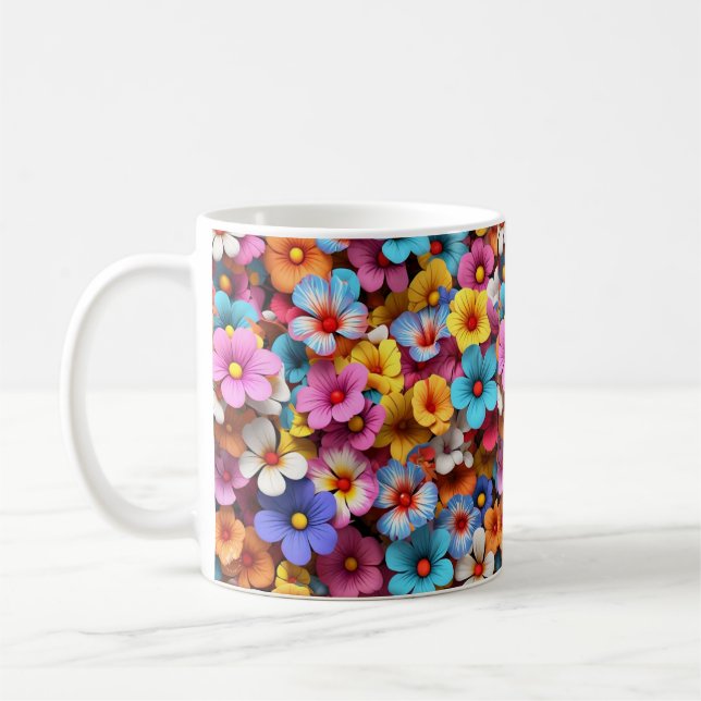 Farbige Hübsche Blume Muster-20240 Kaffeetasse (Links)