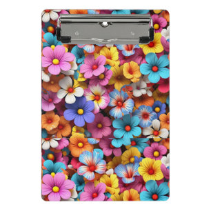 Farbige Hübsche Blume Muster-20240 Mini Klemmbrett