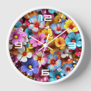 Farbige Hübsche Blume Muster-20240 Uhr