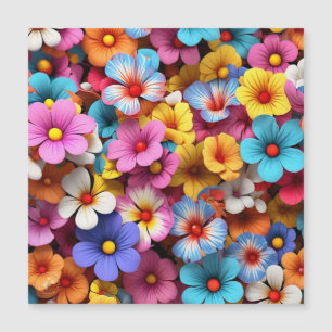 Farbige Hübsche Blume Muster Magnetkarte