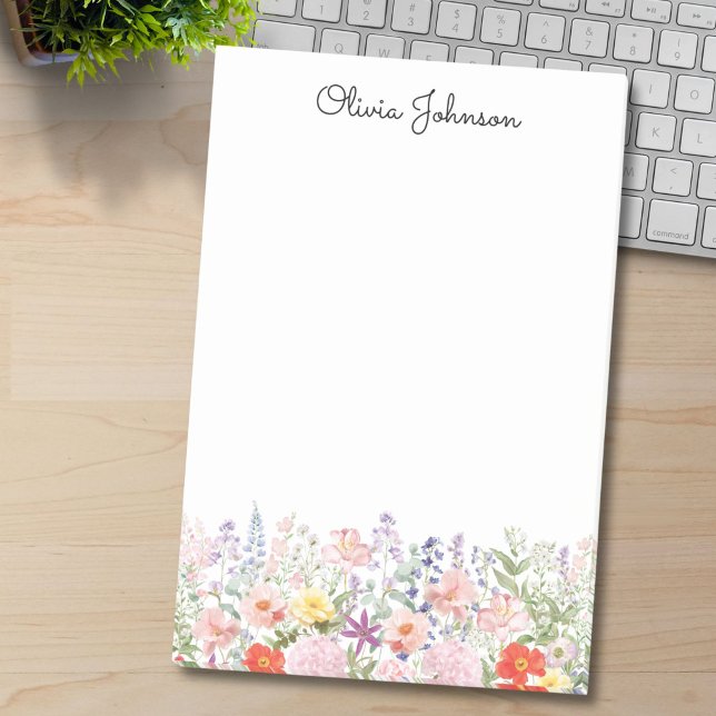 Farbige hübsche Blumen Blumengarten Personalisiert Post-it Klebezettel (Von Creator hochgeladen)