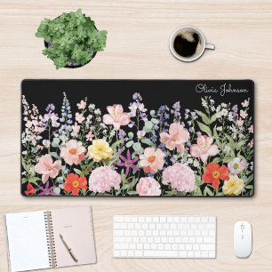 Farbige hübsche Blumen Blumengarten Personalisiert Schreibtischunterlage