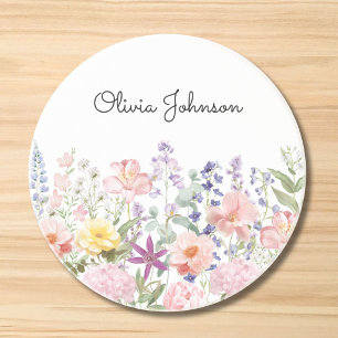 Farbige Hübsche Blumen Florale Garten Personalisie Getränkeuntersetzer