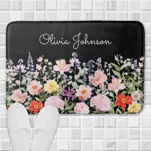 Farbige Hübsche Blumen Florales Garten Personalisi Badematte