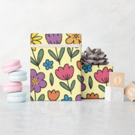 Farbige hübsche Frühlingsblumen - Geschenkpapierro Geschenkpapier