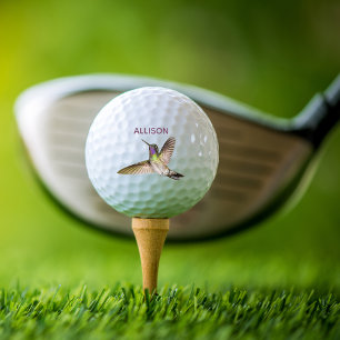 Farbige Hummingbird-Flying Monogram-Name Golfball
