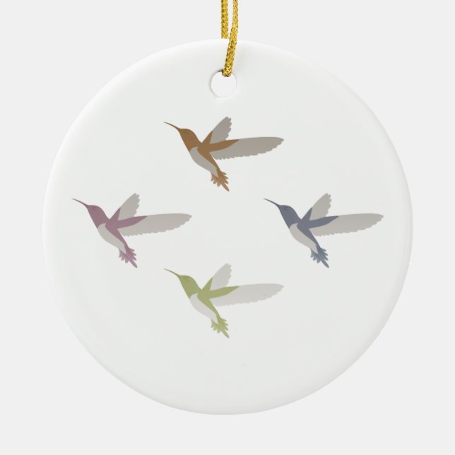 Farbige Hummingvögel Keramikornament (Vorne)