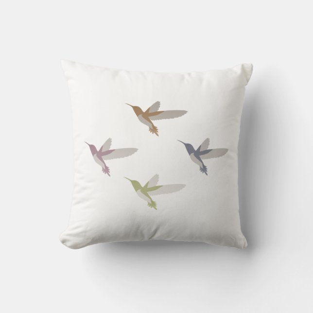 Farbige Hummingvögel Kissen (Vorderseite)