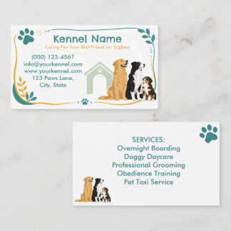 Farbige Hundezucht individuell anpassbar Visitenkarte