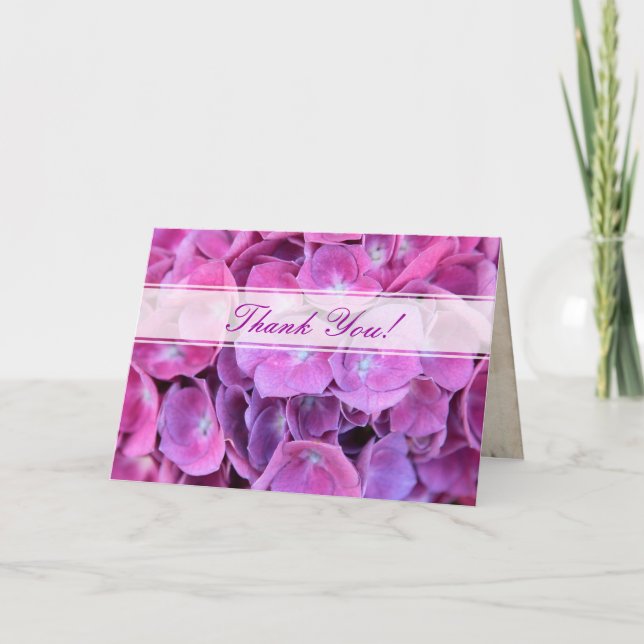 Farbige Hydrangea-Blume Vielen Dank Karte (Vorderseite)