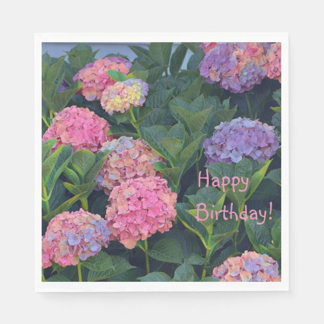 Farbige Hydrangeas Serviette (Vorderseite)