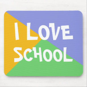 Farbige I Liebe School Boy Blue Custom Text Mousepad