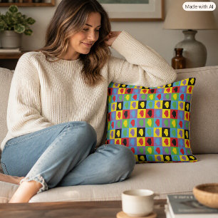 Farbige Illinois-Pop-Art-Gitter Kissen