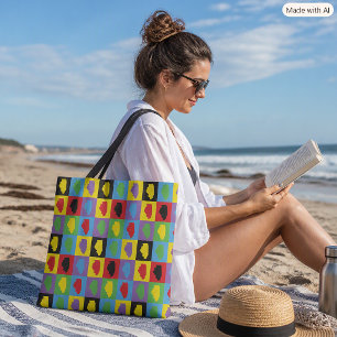 Farbige Illinois-Pop-Art-Raster Tasche