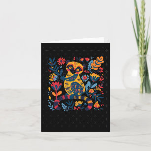 Farbige Illustration einer Abstrakten Lemur-Umgebu Karte