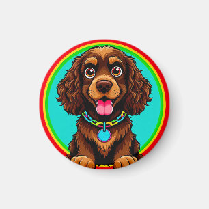 Farbige Illustration glücklicher Hunde Magnet