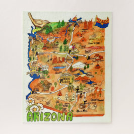 Farbige illustrierte 16x20 Arizona Karte