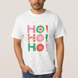 Farbige illustrierte Ho-ho-ho Weihnachten T-Shirt
