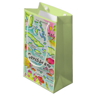 Farbige illustrierte Inseln Geschenktasche Kleine Geschenktüte