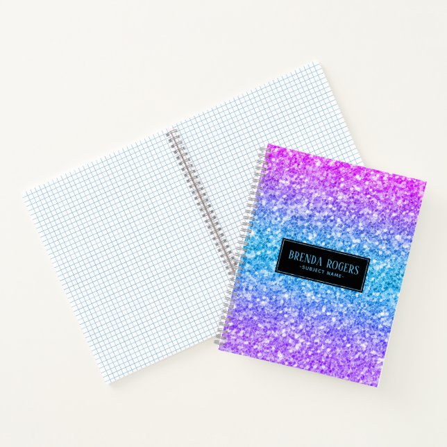 Farbige Imitate Glitzer drucken Notizbuch (Innenseite)