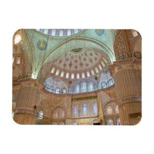 Farbige Innenkuppeldecke der Blauen Moschee Magnet