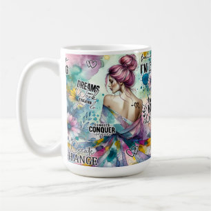 Farbige Inspirierende Frau Kaffeetasse