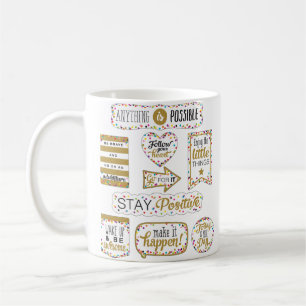 Farbige Inspirierende Zitate Kaffeetasse