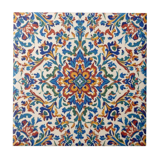 Farbige Iznik-Persisch-Türkische Handbemalte Repro Fliese (Vorderseite)