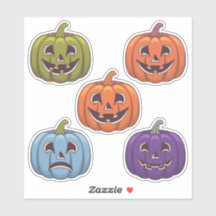 Farbige Jack-o’-Lantern-Scrapbook-Aufkleber