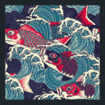 Farbige japanische Koi-/Karpfenfische im Wellennah Poster<br><div class="desc">Farbige japanische Koi/Karpfenfische in der Welle nahtlose Muster Fische,  Kunst,  Muster,  japanisch,  Pop,  nahtlos,  abstrakt,  grafisches Design,  asiatisch,  Karpfen,  Papier,  Welle,  Wind,  Hintergrund,  Cartoon,  Feiern,  Kinder,  Farbe,  farbig,  Vintag,  Abbildung,  Retro, </div>