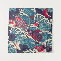 Farbige japanische Koi-/Karpfenfische im Wellennah