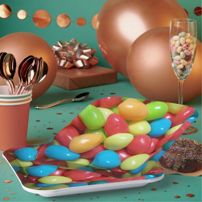 Farbige Jellybeans Papierplatte Pappteller (Multi)