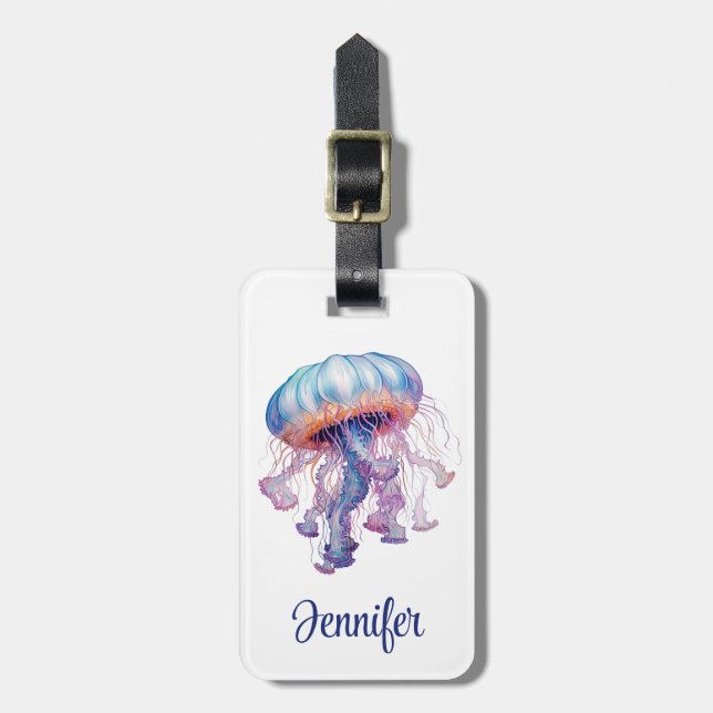 Farbige Jellyfish-Gestaltung Gepäckanhänger (Vorderseite vertikal)