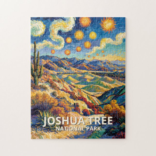 Farbige Joshua Tree Keys View Van Gogh Landschaft (Vertikal)