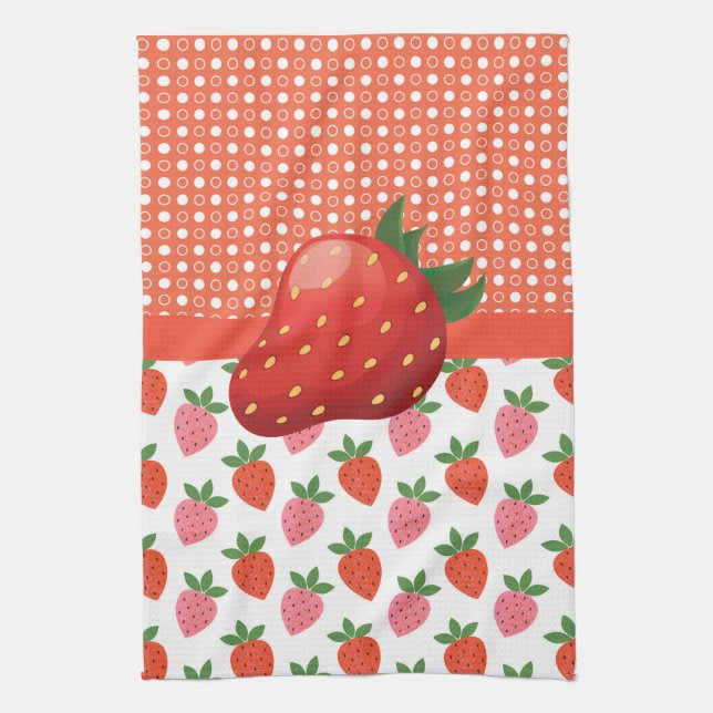 Farbige Juicy Strawberry Geschirrtuch (Vertikal)