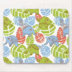 Farbige Jungle-Elefanten Mousepad