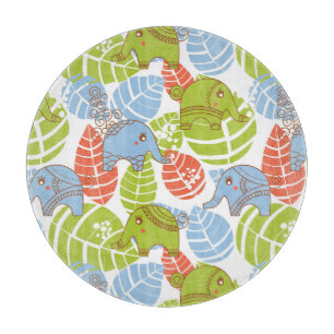 Farbige Jungle-Elefanten Schneidebrett