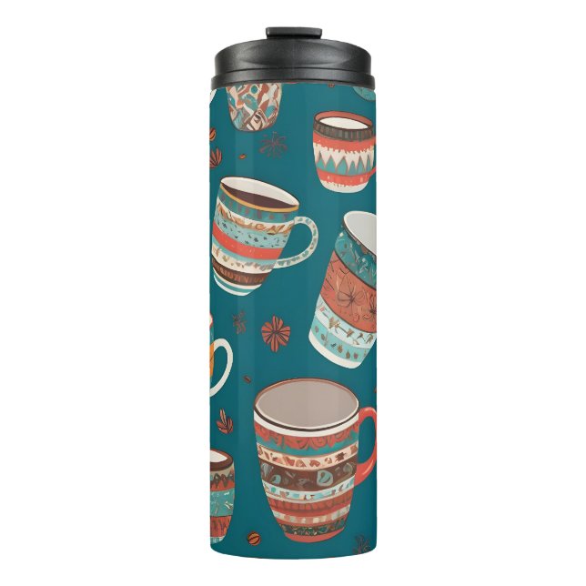 Farbige Kaffeekuchen Thermosbecher (Vorderseite)