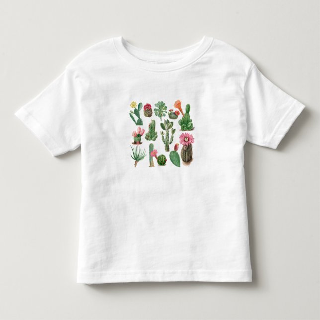 Farbige Kakteen und Sukkulenten Blume Kleinkind T-shirt (Vorderseite)