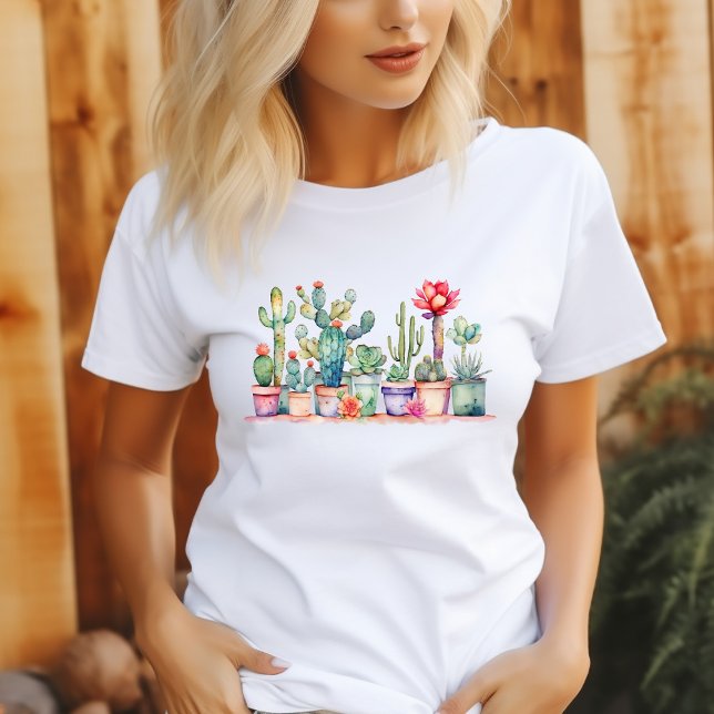 Farbige Kakteen und Sukkulturen T-Shirt (Von Creator hochgeladen)