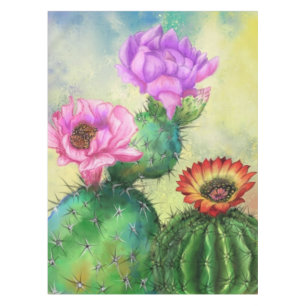 Farbige Kaktus Blume Tablette Tischdecke