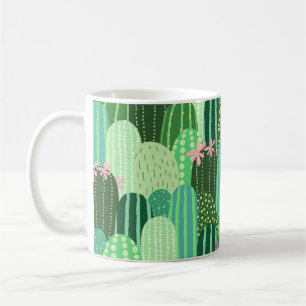 Farbige Kaktus-Nahtlos-Muster-Illustration Kaffeetasse