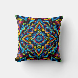 Farbige Kaleidoskop-Mandala-Design-Tasse, Kissen
